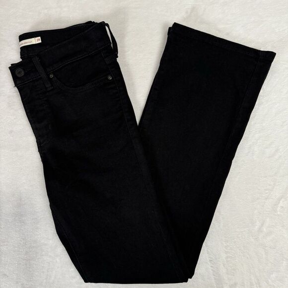 Levi's 315 Shaping Bootcut Jeans Size 28 Black Mid Rise Stretch Western Boho - Picture 14 of 14